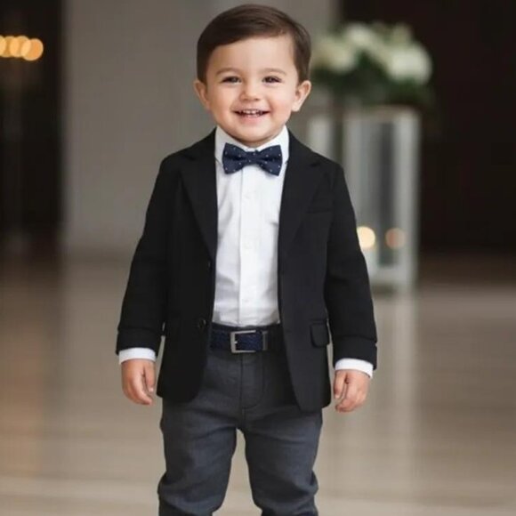 Zara Baby Boy Tailored Collection Extra Fine Wool Black Blazer 18-24 Months - Picture 1 of 8